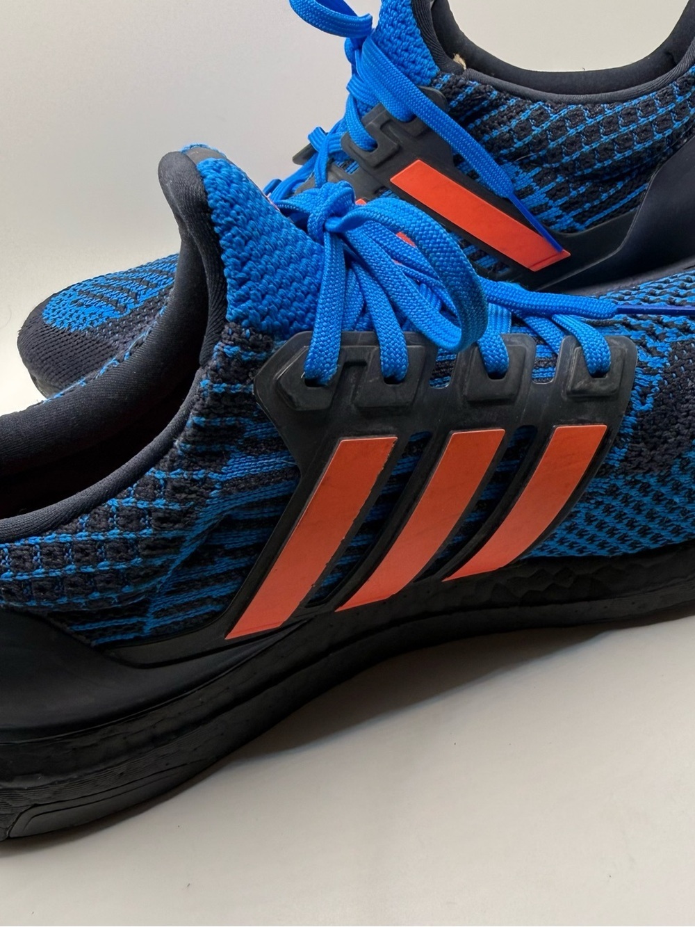 adidas Blue and Orange Knit Running Shoes - Picture 10 of 12